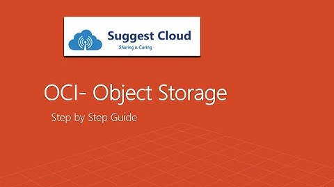 OCI Object Storage Concept