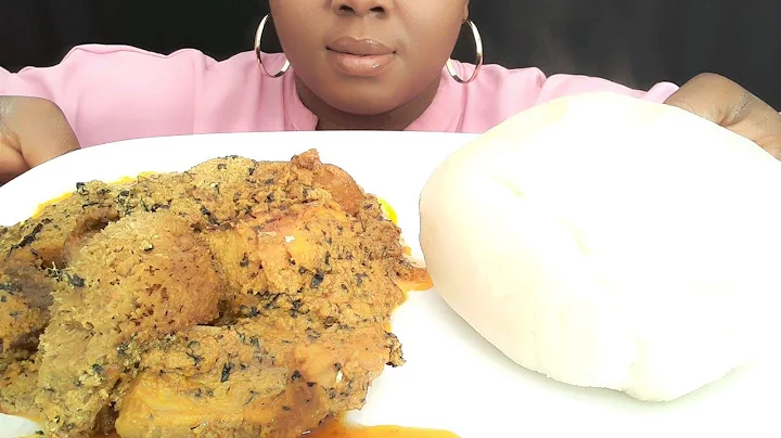 ASMR: EATING EGUSI SOUP WITH POUNDED YAM AND SHAKKI, BEEF, FISH | AFRICA FOOD ( NO TALKING)