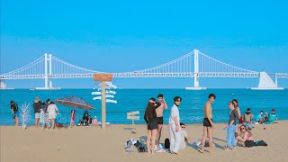 4K KOREA WALK - Gwangalli Beach in Busan. flowing scenery. and 'For a Summer' by Sarah Kang