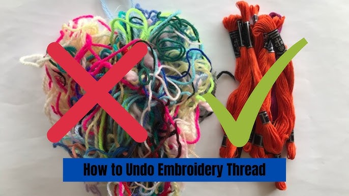 How to pull embroidery floss from a skein without knotting - Stitched Modern