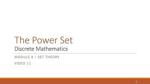 M8 V11 The Power Set