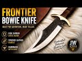 Handmade Frontier Bowie Knife | Mirror Polished High Carbon Steel | Stacked Leather Handle