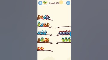 Bird Sort Color game level 908 solution #shorts