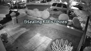 Thieves stealing kid&#39;s shoes