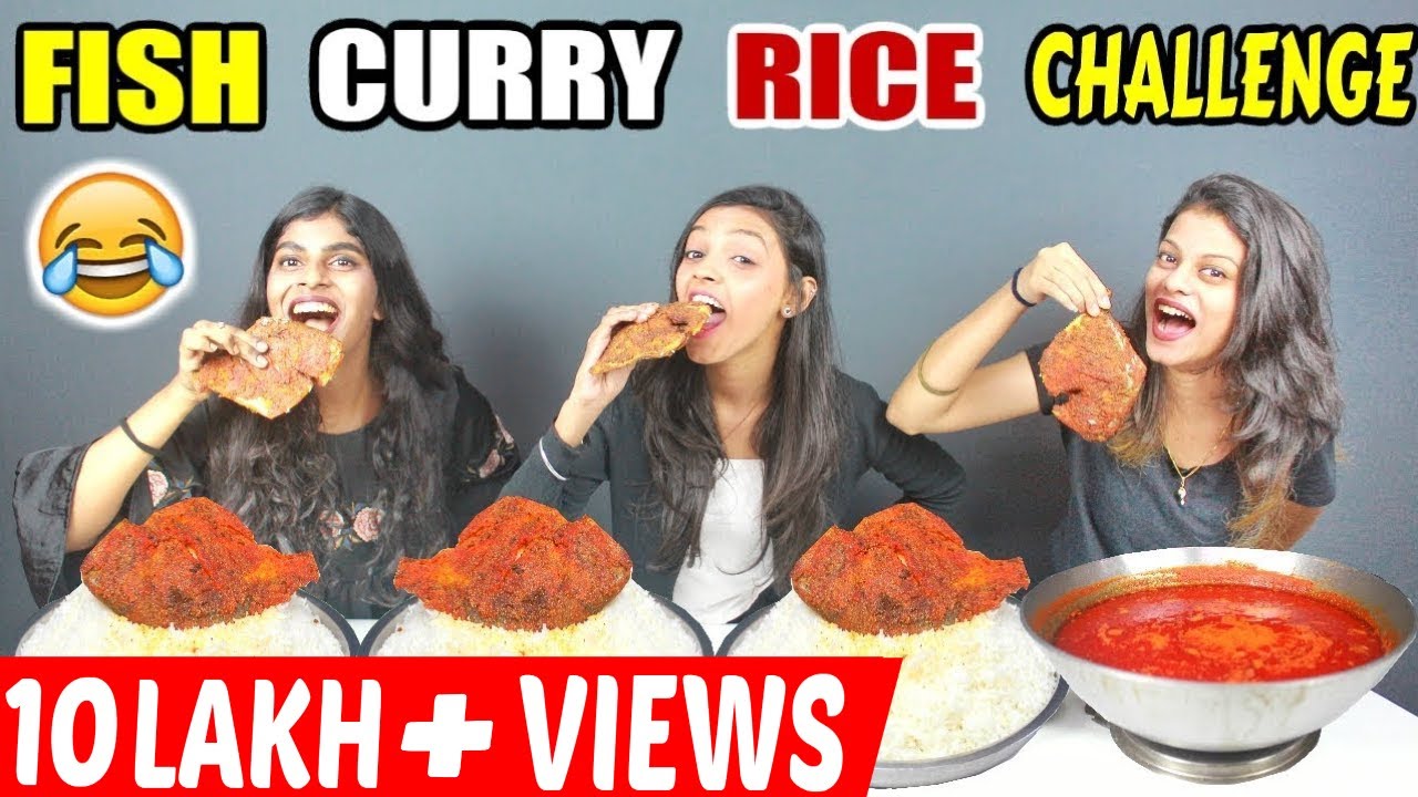 GIRLS FISH CURRY RICE CHALLENGE | SPICY FISH CURRY RICE CHALLENGE | Food  Challenge in India (Ep-131) - YouTube