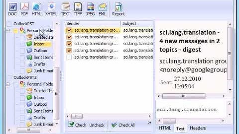 How to convert outlook email to PDF, DOC, TIFF, JPEG and EML