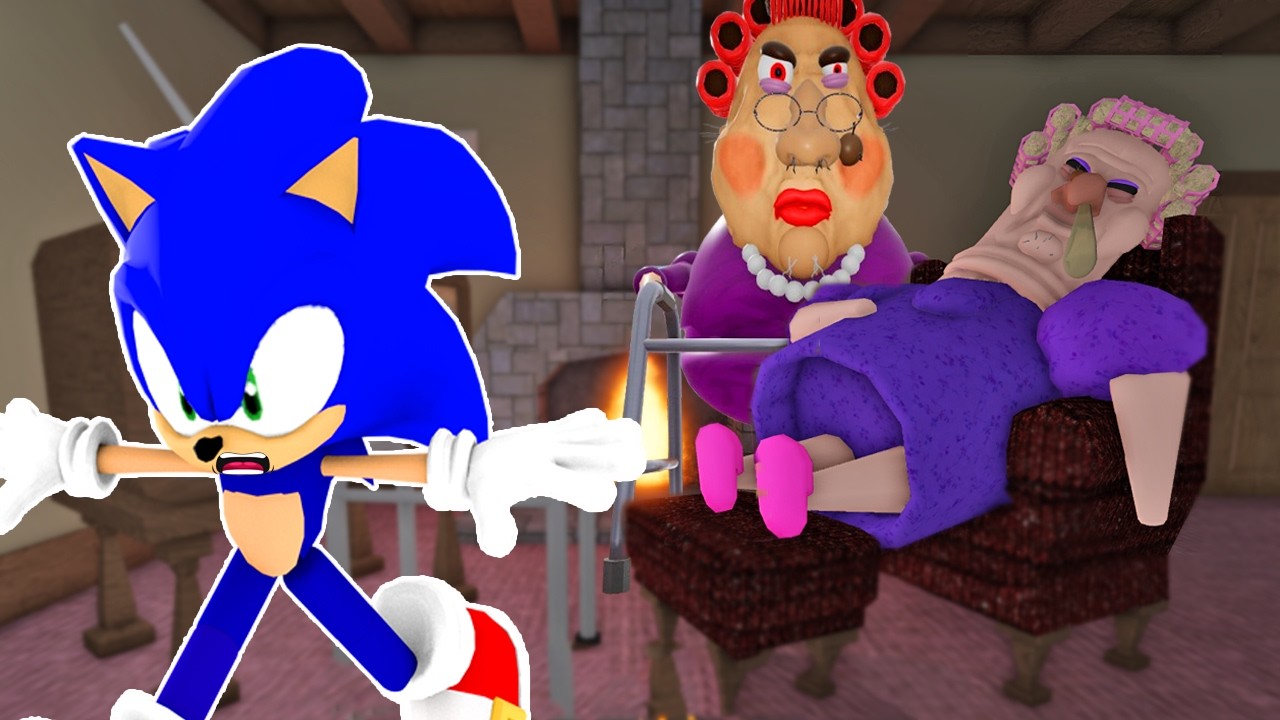 Sonic Escape GRUMPY GRAN! (OBBY) Sonic Plays Roblox Grandma Full Escape
