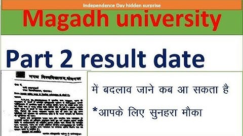 magadh university part 2 result date changed info