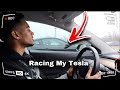 Racing My Tesla Model 3! NFL Championship Vlog #kaicenat #ddg #adinross #speed #prettyboyfredo