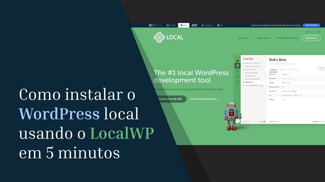 Como instalar WordPress local em 5 minutos usando o LocalWP - YouTube