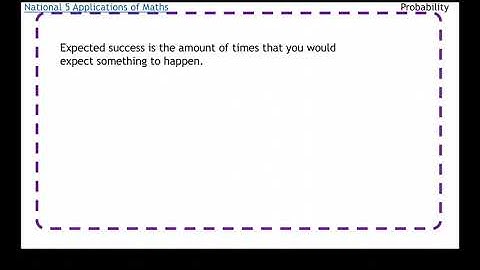 National 5 Applications: Expected Success using Probability