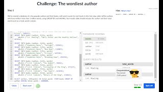 Challenge: The wordiest author on Khan Academy using HAVING, COUNT & GROUP BY Operators| Day 32 SQL