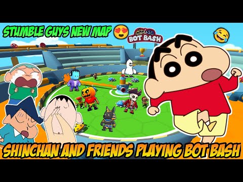 Shinchan and his friends playing new bot bash map in stumble guys 😂 | shinchan in stumble guys 😂