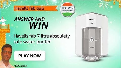 Amazon Havells Fab Quiz Answers l Answer And Win Havells Fab #kbcwin #karbonTV #amazonanswerandwin