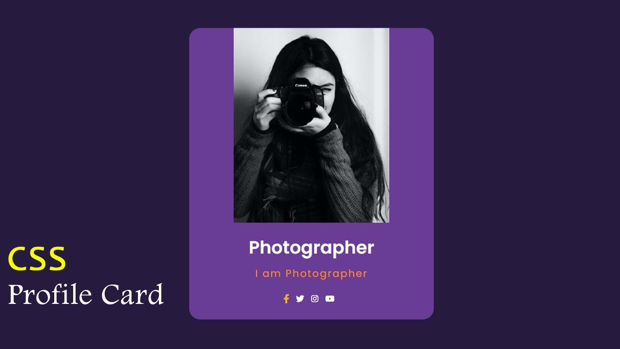 Design a Modern Profile Card with HTML & CSS - YouTube