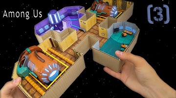 #3 PART OF AMONG AS FROM CARDBOARD! How to make your own THE SKELD map (Among Us game)!