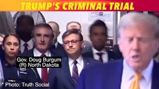 North Dakota Governor Doug Burgum Supports Trump At Criminal Trial