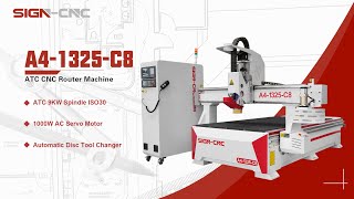 A4-1325-C8 Atc Cnc 9Kw Spindle Iso30 Automatic Disc Tool Changer Wood Atc Cnc Router Machine
