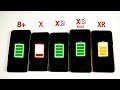 iPhone XR vs iPhone XS vs XS Max vs iPhone X vs iPhone 8 Plus Battery Life DRAIN TEST