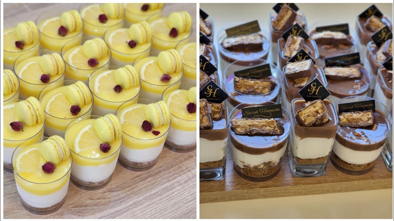 تحلية تشيز كيك في اكواب فردية بذوقين الليمون🍋 و سنيكرز🥜🍫