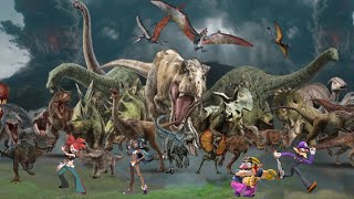 Wario & Friends Dies By Dinosaur Stampede While Theyre At Isla Nublar During The Volcano Eruption