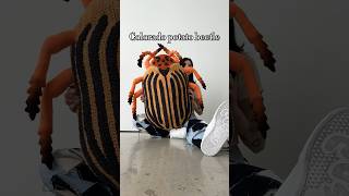 crochet giant beetle sculpture