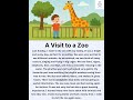 🎥 Title: A Visit to a Zoo 🐯🦓🐘 | English Learning for Kids &amp; Beginners | #englishplanet786 #shorts