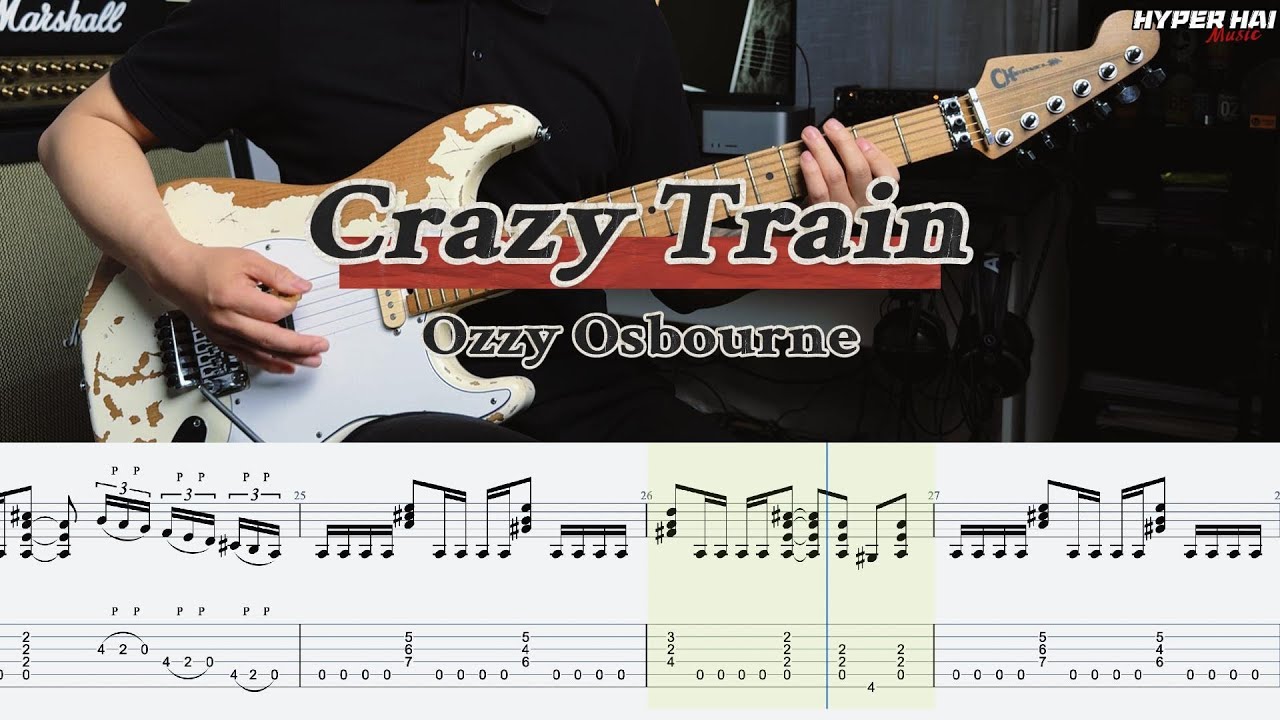 Crazy Train / Ozzy Osbourne / Guitar Tabs / Intro+Riff - YouTube