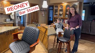 REONEY Bar Stools, 360 swivel, with arm and foot rests! #barstools #stools #bar