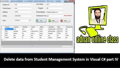 visual c# programming tutorial in urdu hindi-How to delete data from sql sever in visual c#
