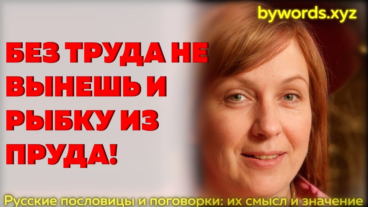 БЕЗ ТРУДА НЕ ВЫНЕШЬ И РЫБКУ ИЗ ПРУДА: смысл и значение - YouTube