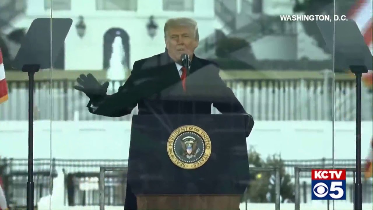 Trump ordering his supporters to march on the Capitol. 