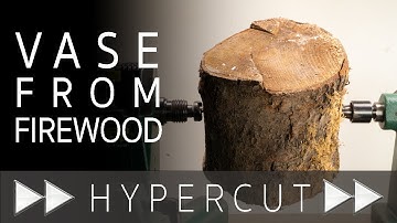 Woodturning vase from firewood #shorts