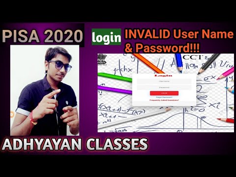 how to login PISA CCT TEST-2020, how to get Forgot Password, Adhyayan Classes, Santosh Kumar