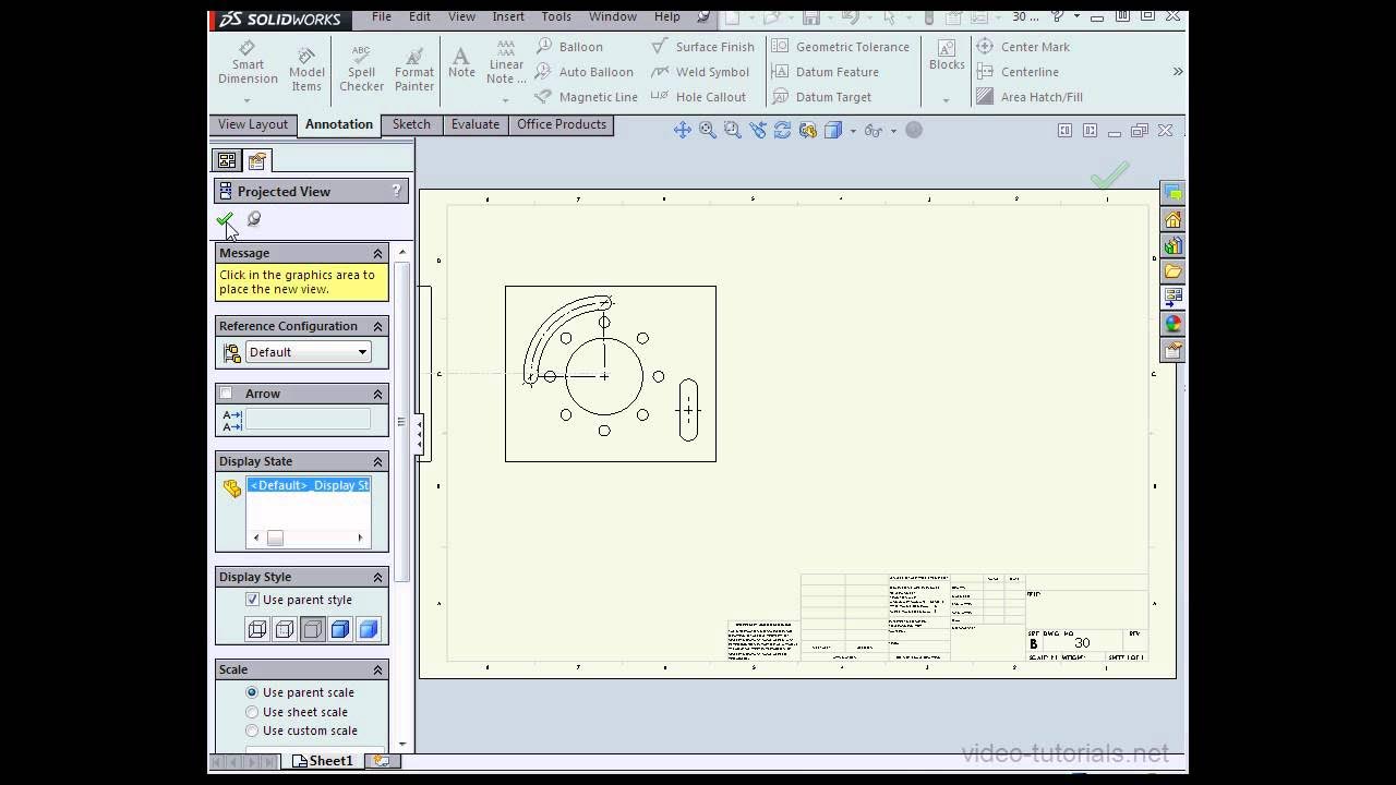 How to create centermarks solidworks tutorials drawings youtube