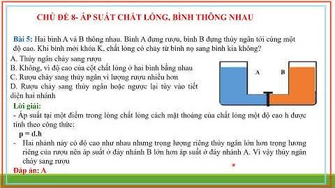 Bài tập về áp suất chất lỏng bình thông nhau năm 2024