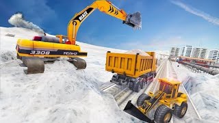 Snow Excavator Crane Simulator | New Gameplay | Hannu Games screenshot 2