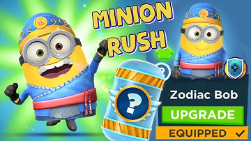Minion Rush Zodiac Bob Upgrade Costume Level 2-5 Agent Prize Pod opening in minions game gameplay