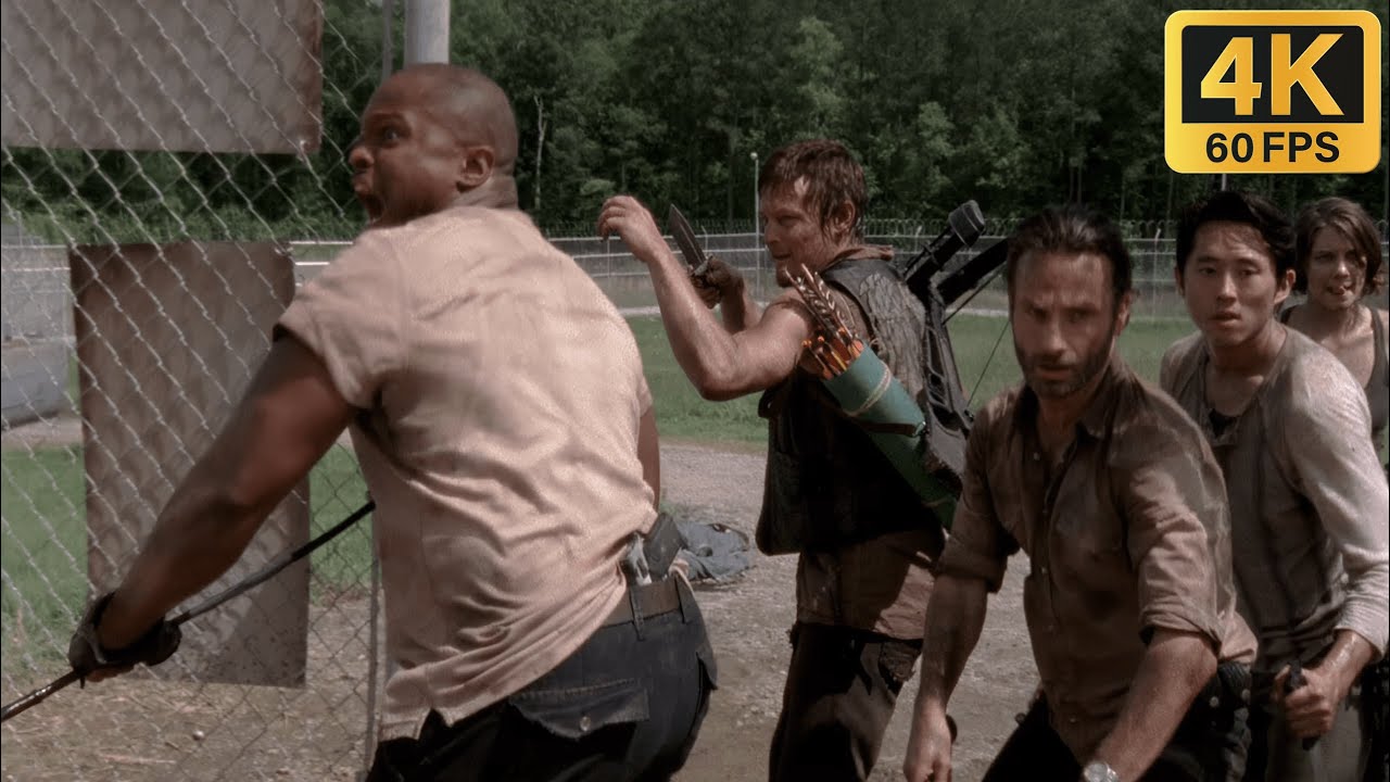 Walking Dead S03E01 - Group Clears the Prison #2 [4K 60FPS]