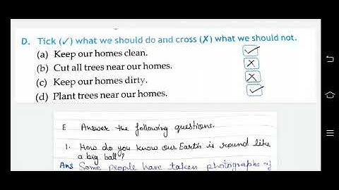 Class 2: EVS Chapter 21 - Our Earth (Book Exercise from Ques -D Part 2)
