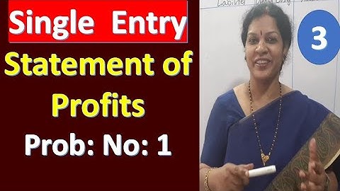 3. Single Entry - Preparation of Statement of Profit