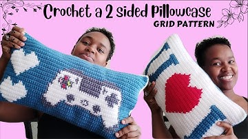 Easy Crochet 2 sided PILLOWCASE || stitch fiddle tutorial