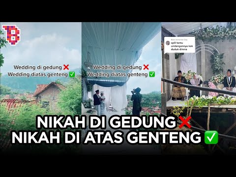 Pernikahan unik digelar di atas genteng, posisi tamu undangan bikin bingung | TRENDING