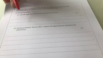 Edexcel A level Statistics Specimen Paper 1 2019 question 4