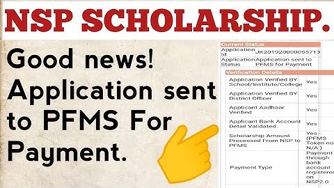 NSP SCHOLARSHIP 2021/Application Sent To PFMS For Payment/Check Your Status Of Scholarship/South Boy