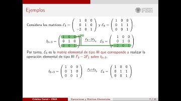 Matrices Elementales |  | UPV