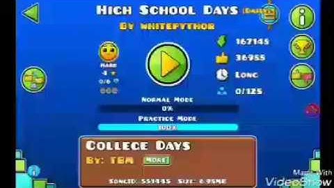 DAILY LEVEL #2 (GEOMETRY DASH 2.1) HIGH SCHOOL DAYS by WHITEPYTHOR PITUFO RSDX 😂😂😂