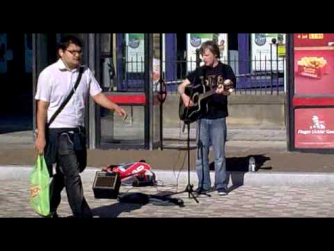 Mark Burkinshaw busking in Bradford Sat 26/9/09