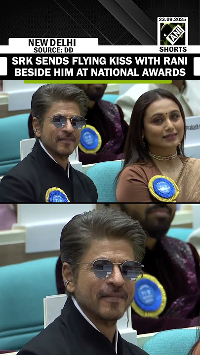SRK throws flying Kiss while sitting next to Rani Mukherjee at prestigious National Awards Event