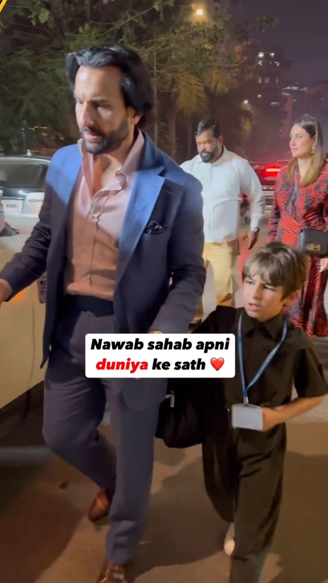 Saif-Taimur’s CUTE moment post school's annual function with Kareena ?? #saif #taimur #kareena